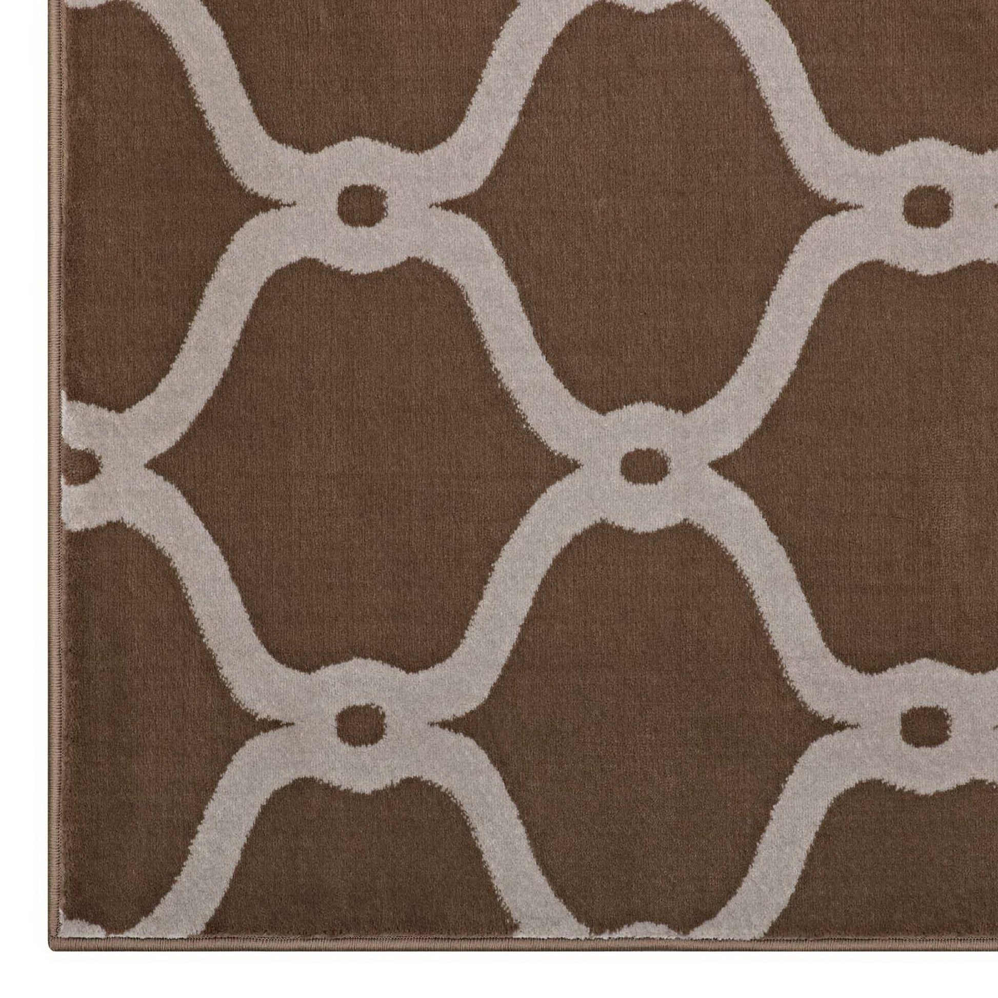 Beltara Chain Link Transitional Trellis 5x8 Area Rug - Moroccan Blue and Ivory