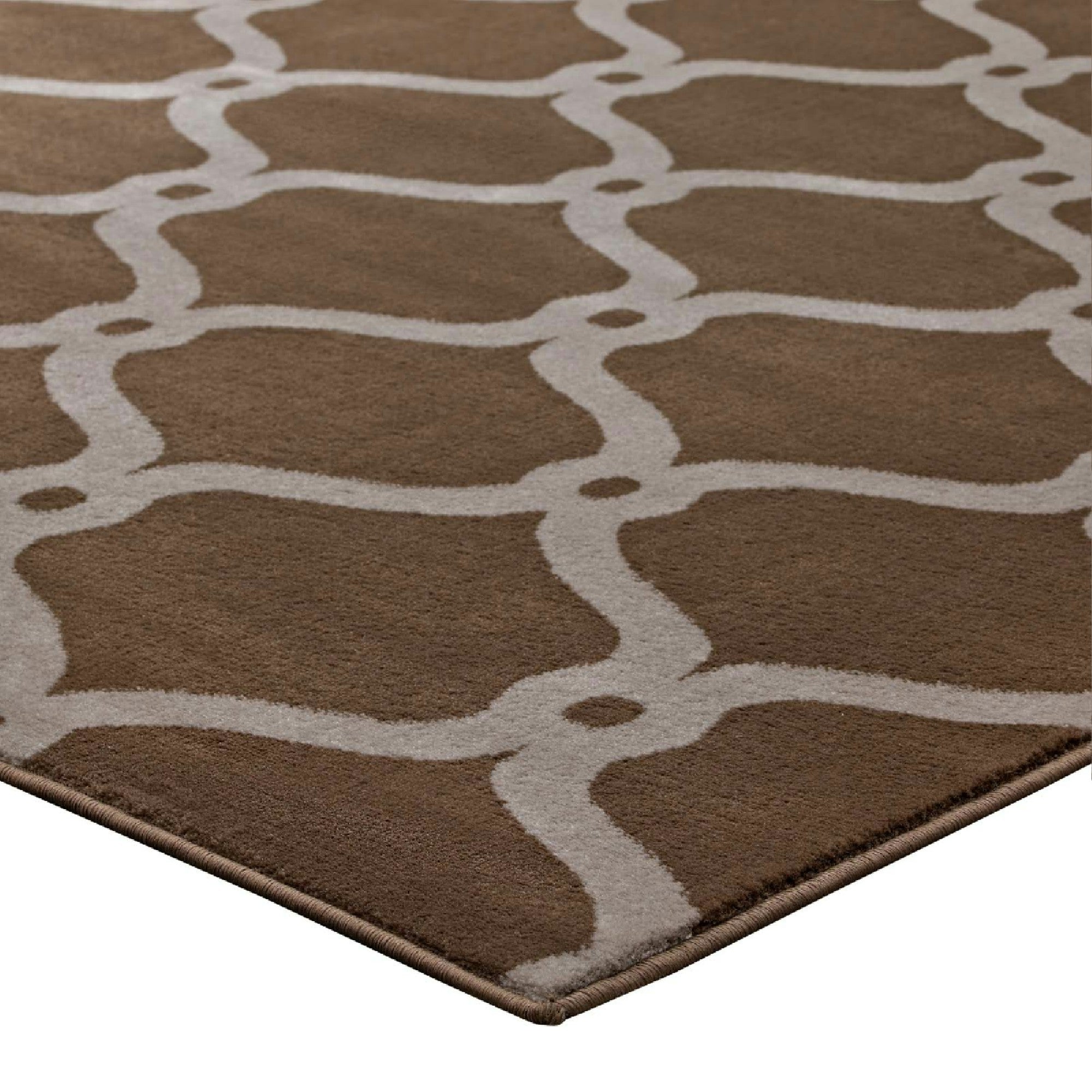 Beltara Chain Link Transitional Trellis 8x10 Area Rug - Beige and Ivory