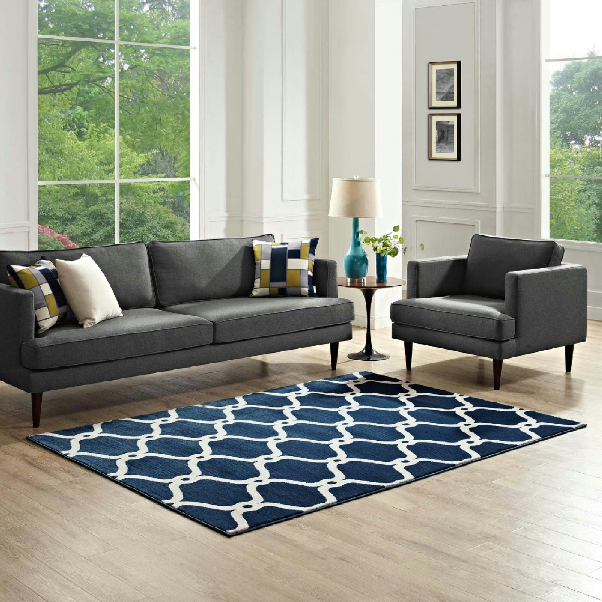 Beltara Chain Link Transitional Trellis 5x8 Area Rug
