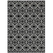 Frame Transitional Moroccan Trellis 5x8 Area Rug - Black and White