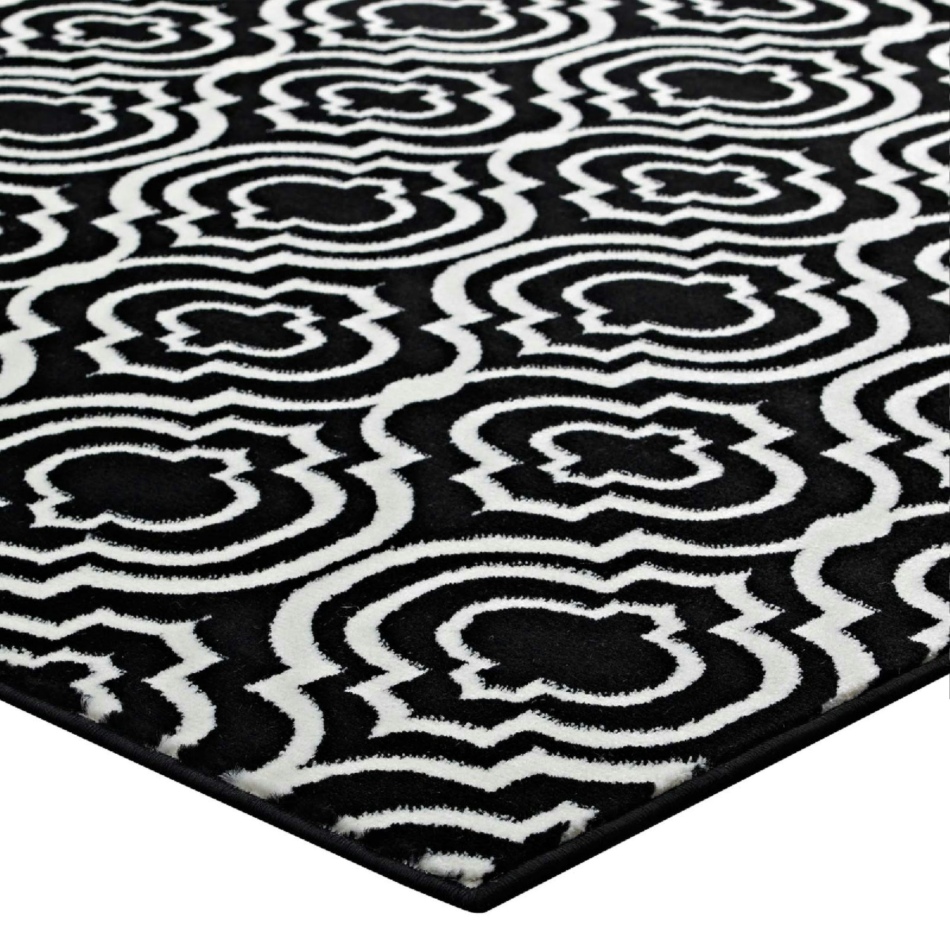 Frame Transitional Moroccan Trellis 5x8 Area Rug - Morcoccan Blue and Ivory