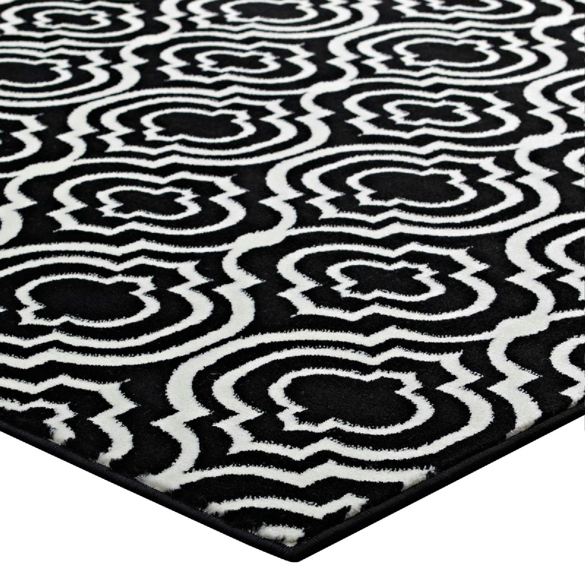 Frame Transitional Moroccan Trellis 8x10 Area Rug - Moroccan Blue and Ivory