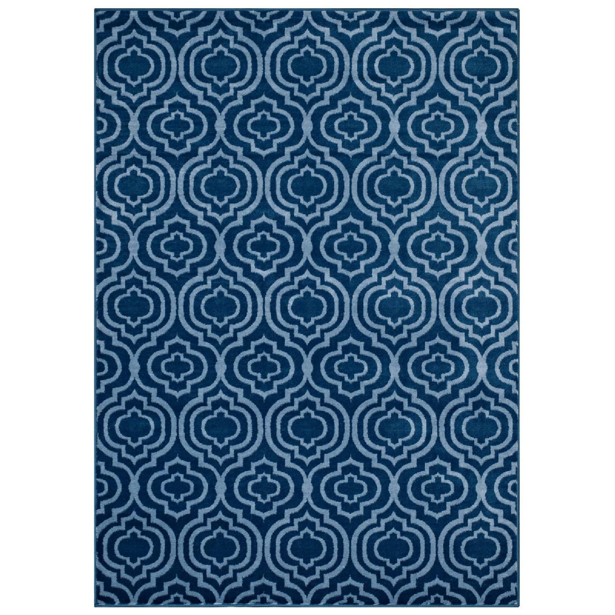 Frame Transitional Moroccan Trellis 8x10 Area Rug