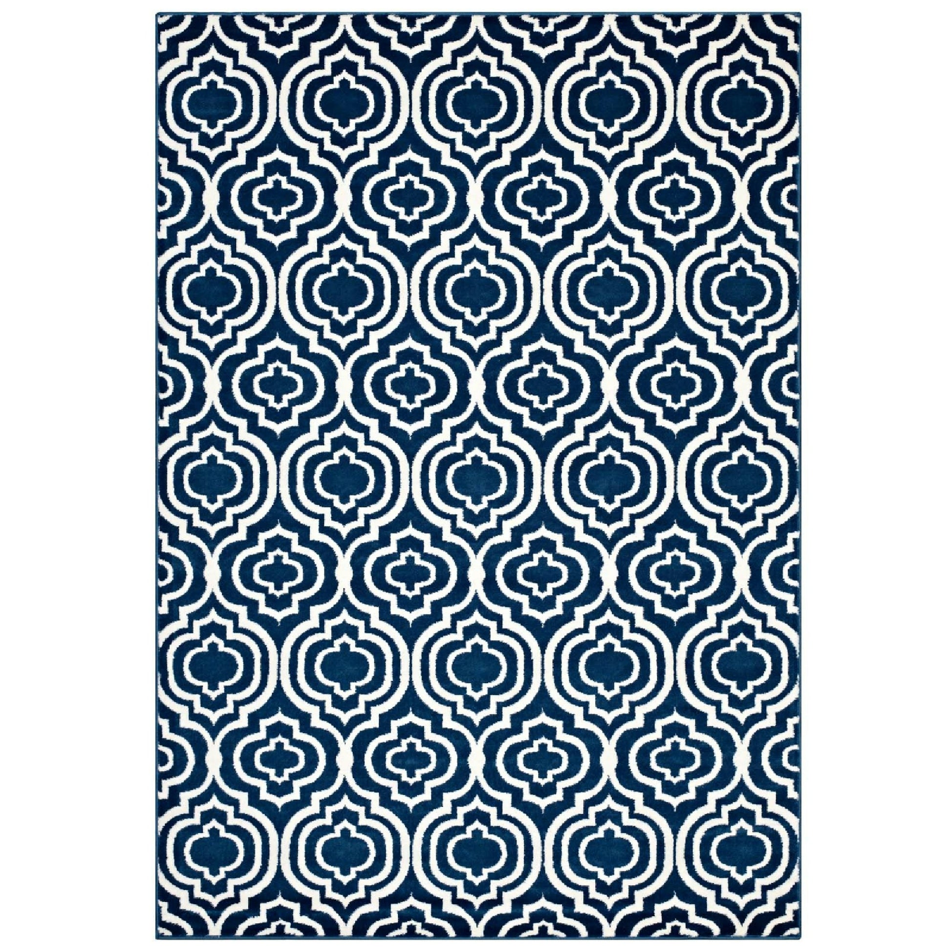 Frame Transitional Moroccan Trellis 5x8 Area Rug