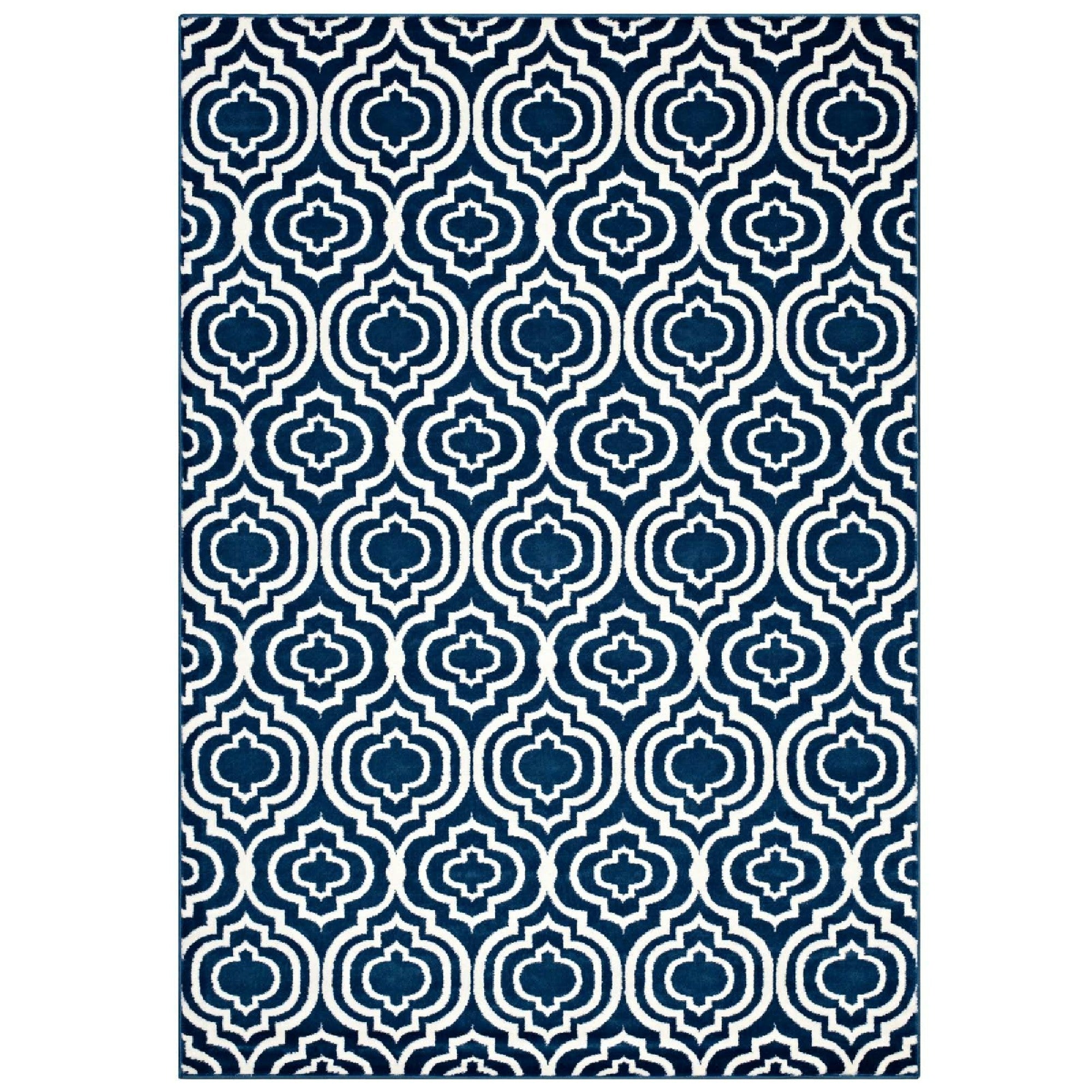 Frame Transitional Moroccan Trellis 5x8 Area Rug