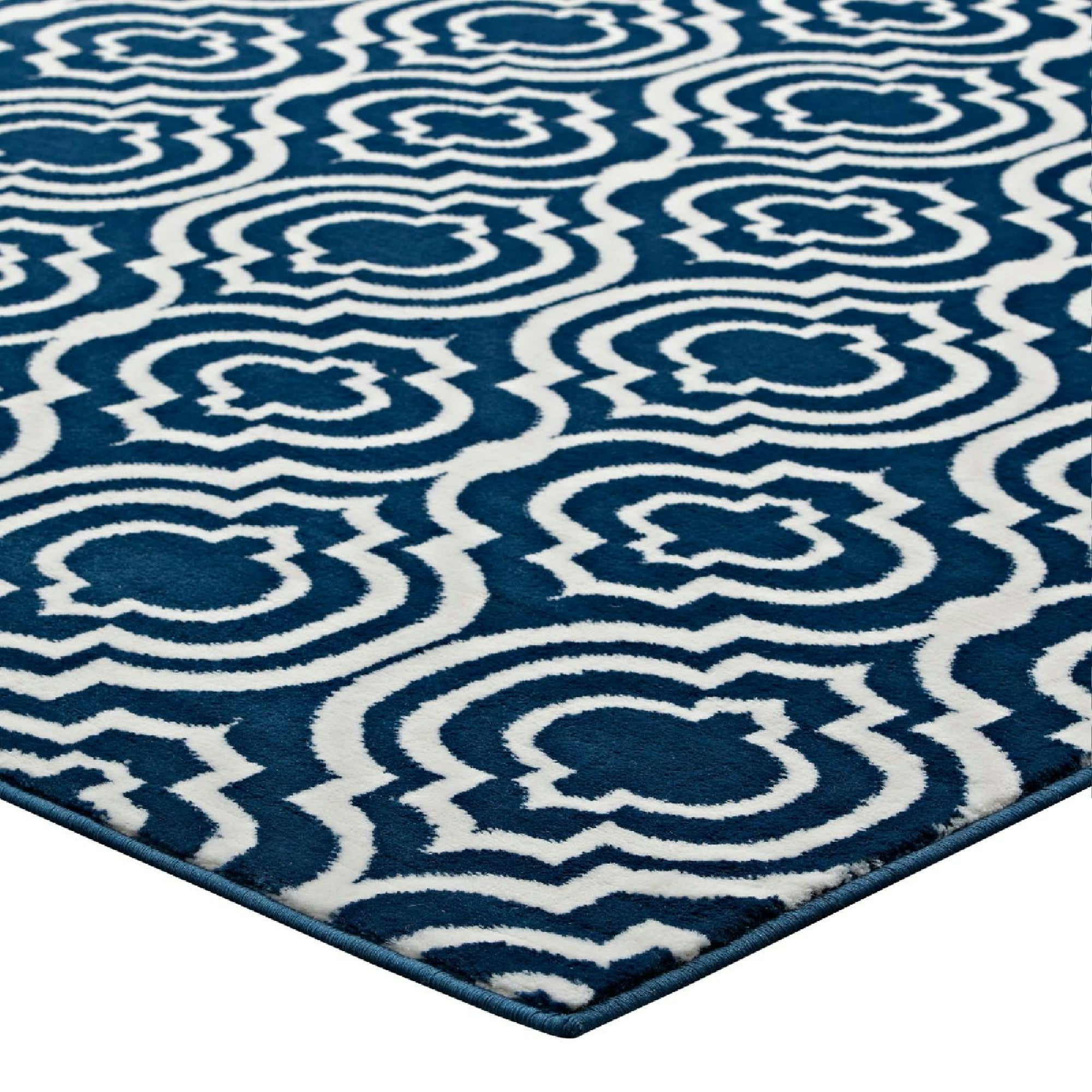 Frame Transitional Moroccan Trellis 8x10 Area Rug