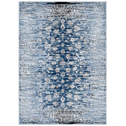 Chiara Distressed Floral Lattice Contemporary 5x8 Area Rug - Moroccan Blue