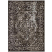 Gamela Rustic Vintage Ornate Floral Medallion 8x10 Area Rug - Antique Light and Dark Brown