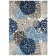 Calithea Vintage Classic Abstract Floral 5x8 Area Rug - Blue Brown and Beige