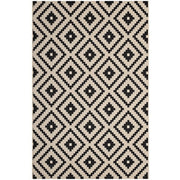 Perplex Geometric Diamond Trellis Indoor and Outdoor 5x8 Area Rug - Black and Beige