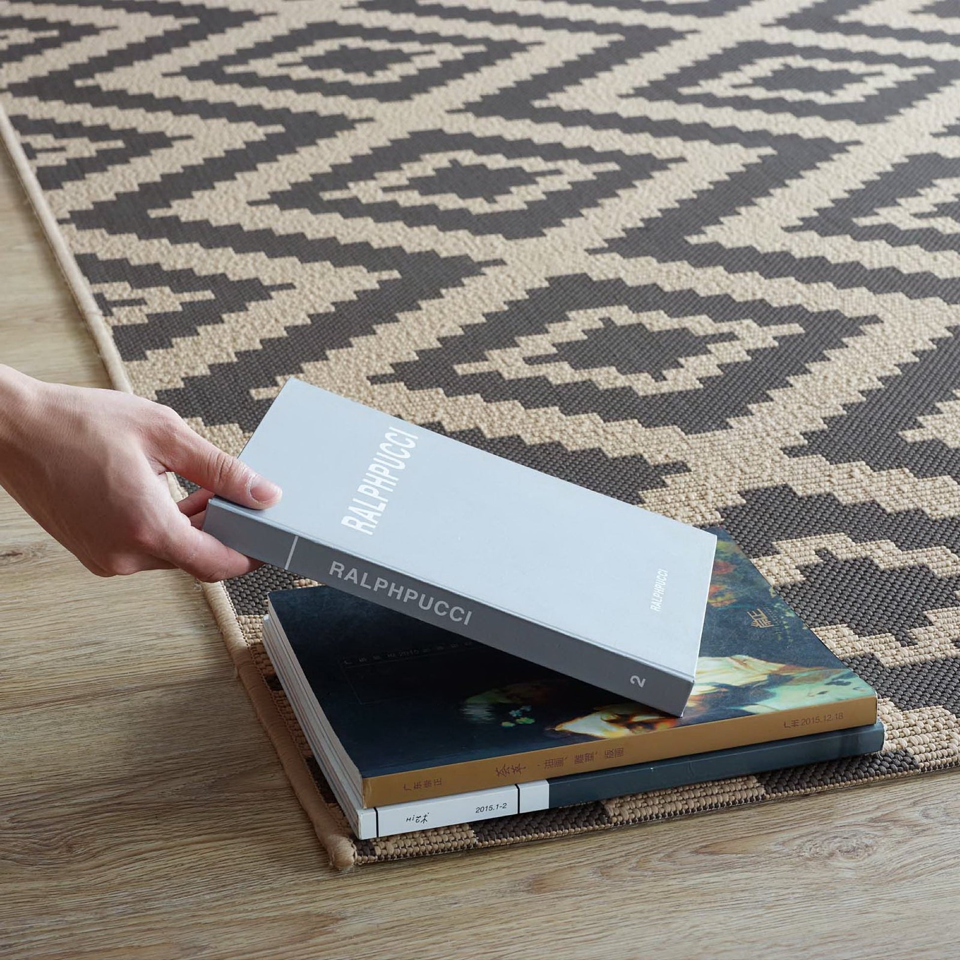 Jagged Geometric Diamond Trellis Indoor and Outdoor 8x10 Area Rug
