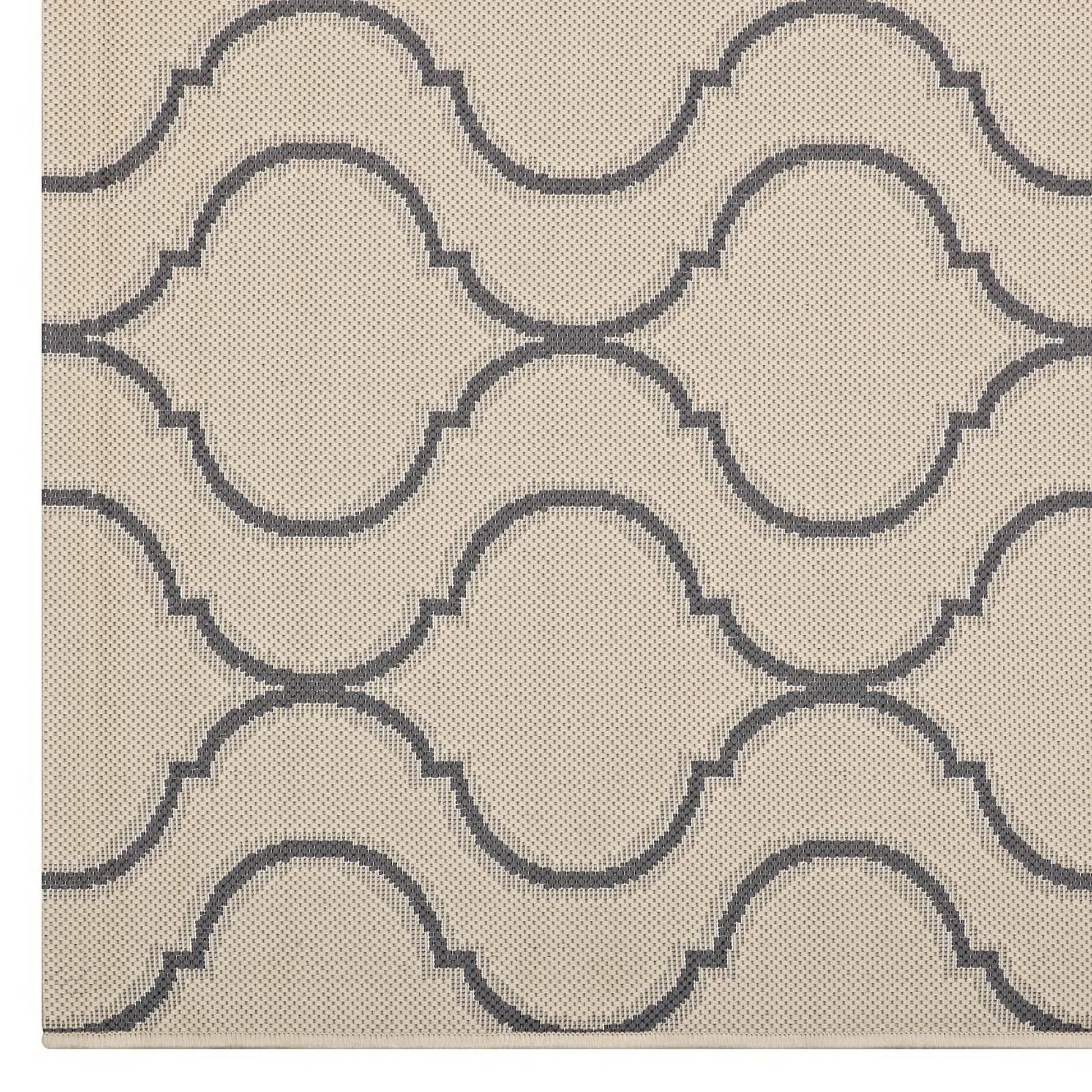 Linza Wave Abstract Trellis Indoor and Outdoor 5x8 Area Rug