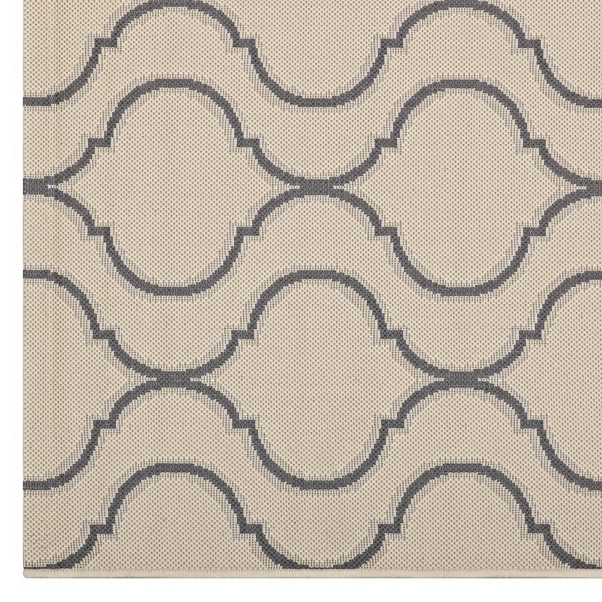 Linza Wave Abstract Trellis Indoor and Outdoor 5x8 Area Rug