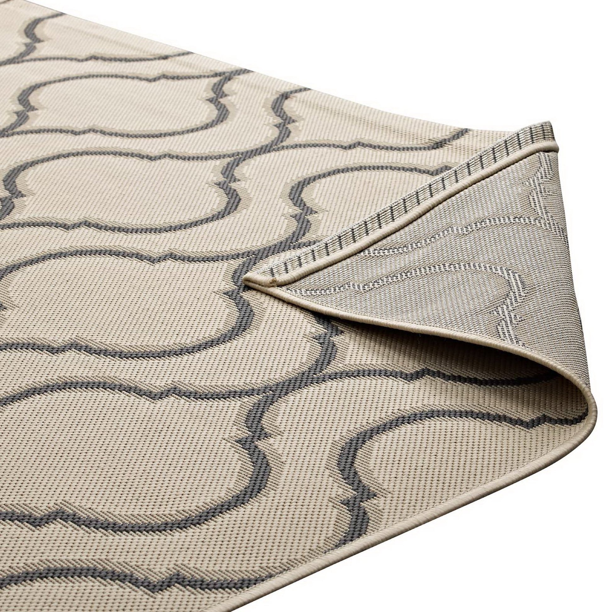 Linza Wave Abstract Trellis Indoor and Outdoor 5x8 Area Rug
