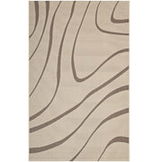 Surge Swirl Abstract Indoor and Outdoor 5x8 Area Rug - Light and Dark Beige