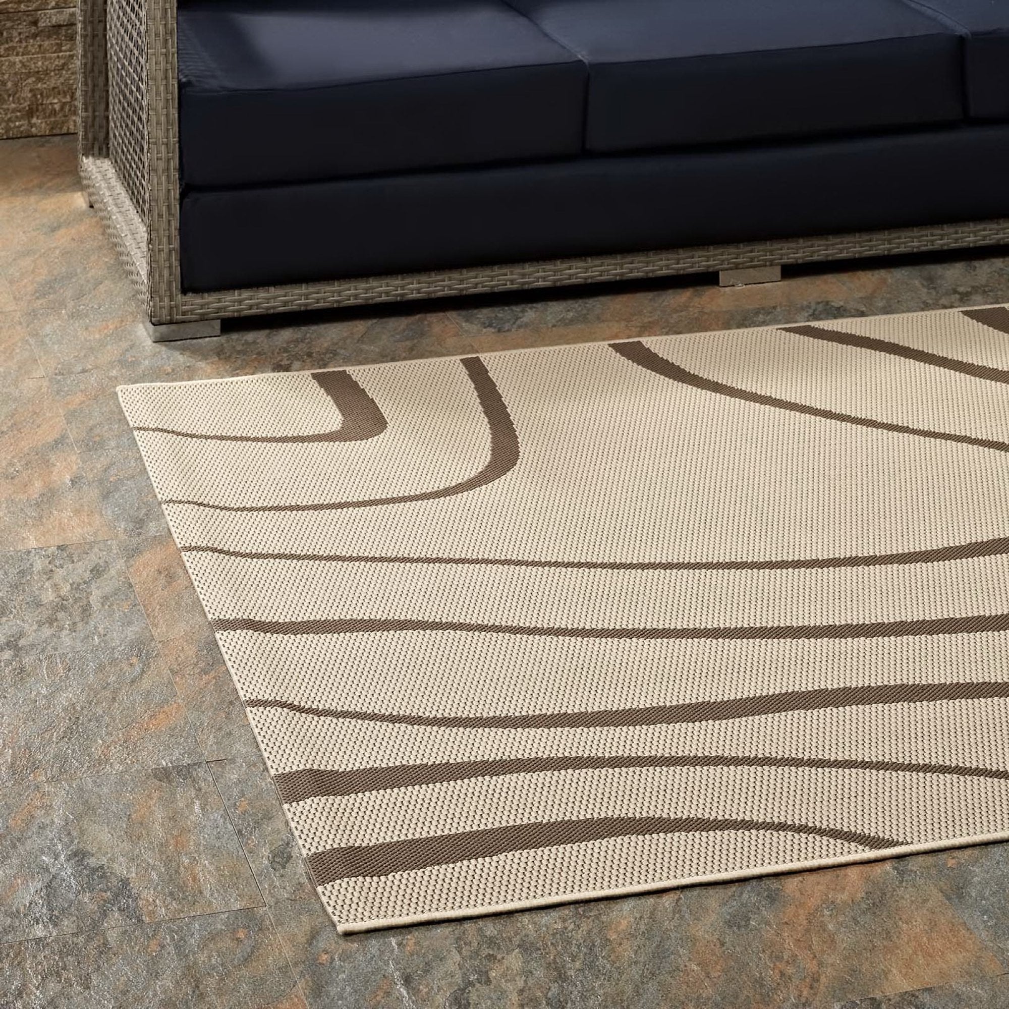 Surge Swirl Abstract Indoor and Outdoor 5x8 Area Rug