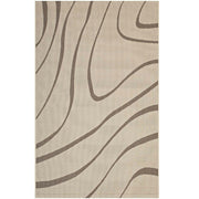 Surge Swirl Abstract Indoor and Outdoor 8x10 Area Rug - Light and Dark Beige