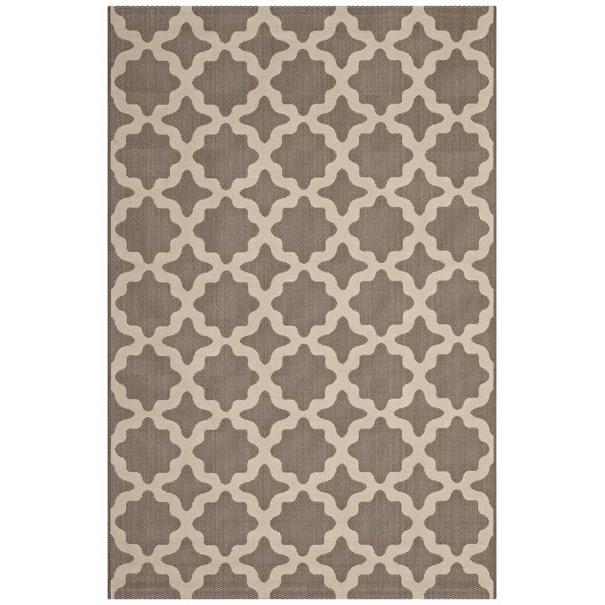 Cerelia Moroccan Trellis Indoor and Outdoor 8x10 Area Rug - Light and Dark Beige