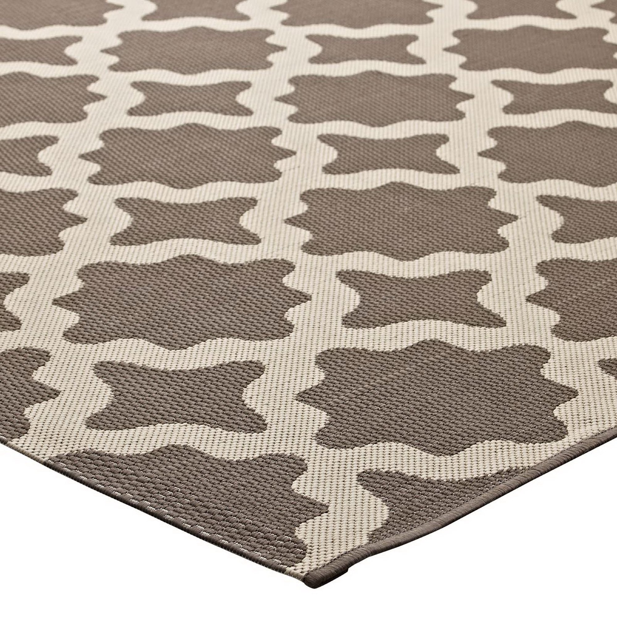 Cerelia Moroccan Trellis Indoor and Outdoor 8x10 Area Rug - Blue and Beige