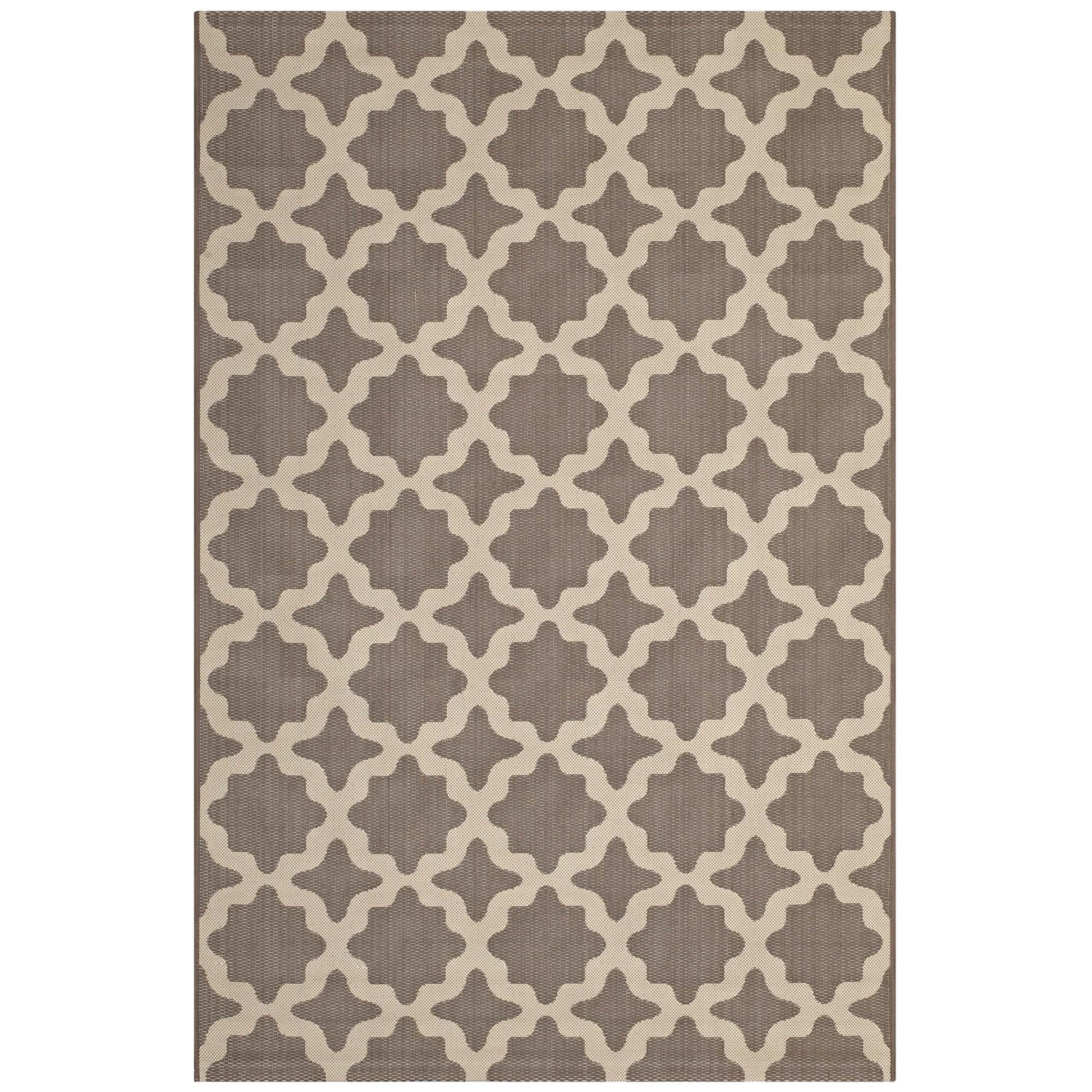 Cerelia Moroccan Trellis Indoor and Outdoor 9x12 Area Rug - Light and Dark Beige