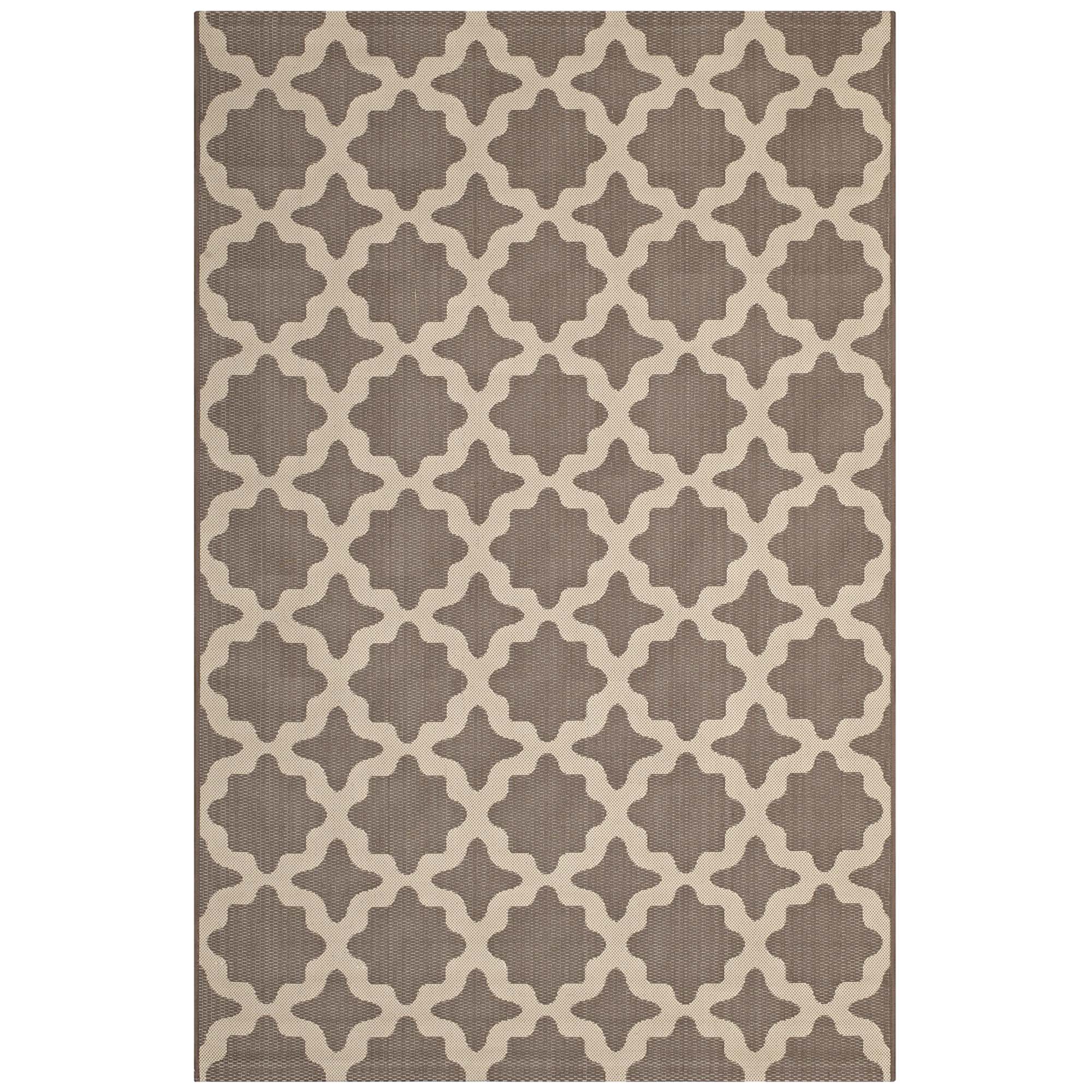 Cerelia Moroccan Trellis Indoor and Outdoor 9x12 Area Rug - Light and Dark Beige