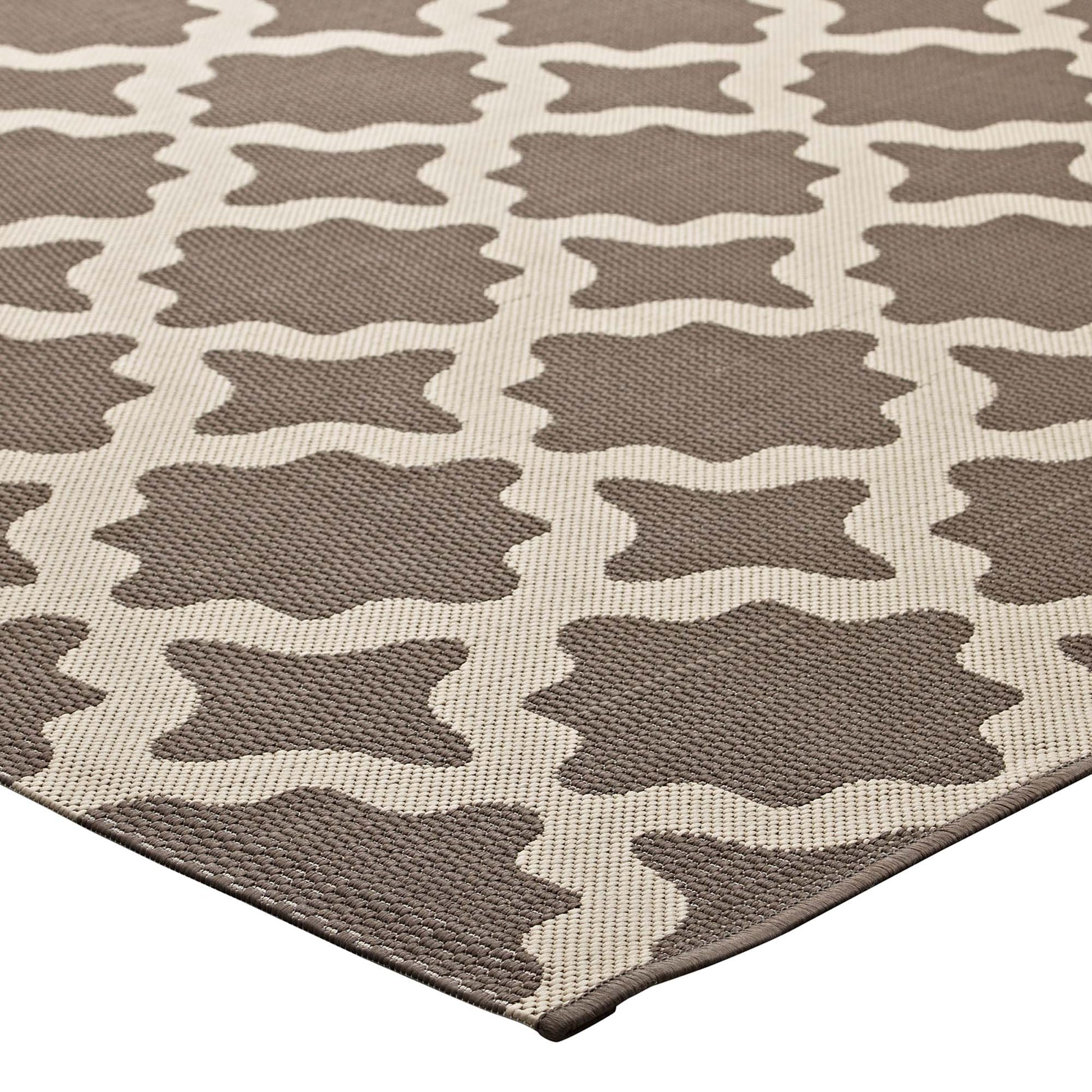 Cerelia Moroccan Trellis Indoor and Outdoor 9x12 Area Rug - Gray and Beige