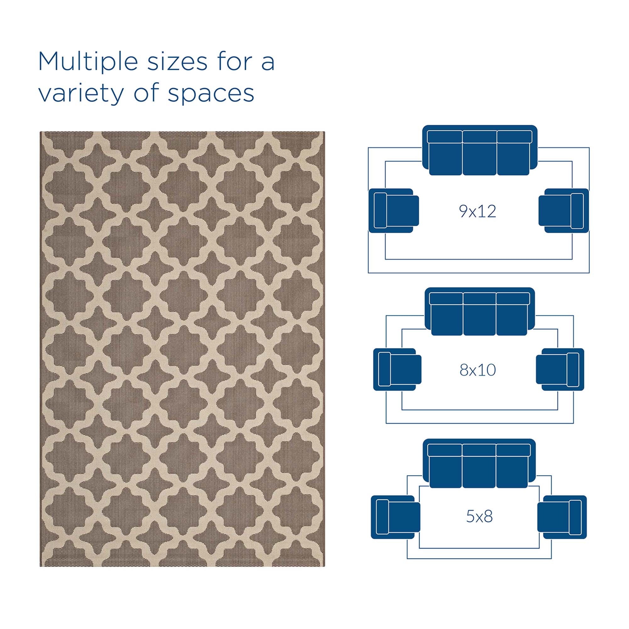 Cerelia Moroccan Trellis Indoor and Outdoor 9x12 Area Rug - Beige and Light Green