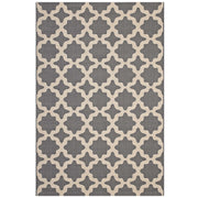 Cerelia Moroccan Trellis Indoor and Outdoor 4x6 Area Rug - Gray and Beige
