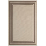 Rim Solid Border Indoor and Outdoor 5x8 Area Rug - Light and Dark Beige
