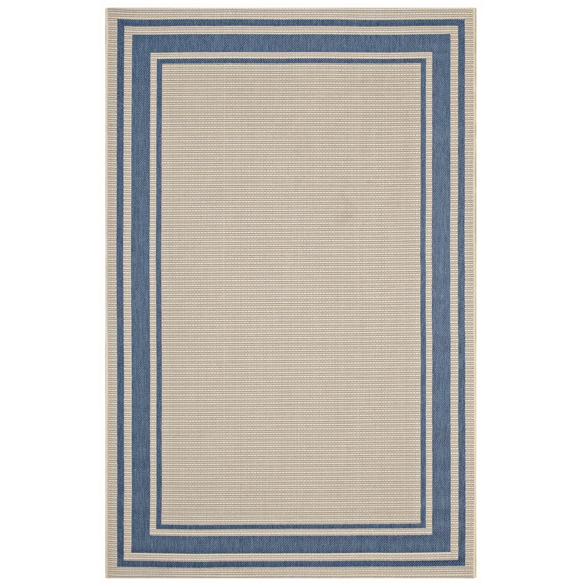 Rim Solid Border Indoor and Outdoor 5x8 Area Rug