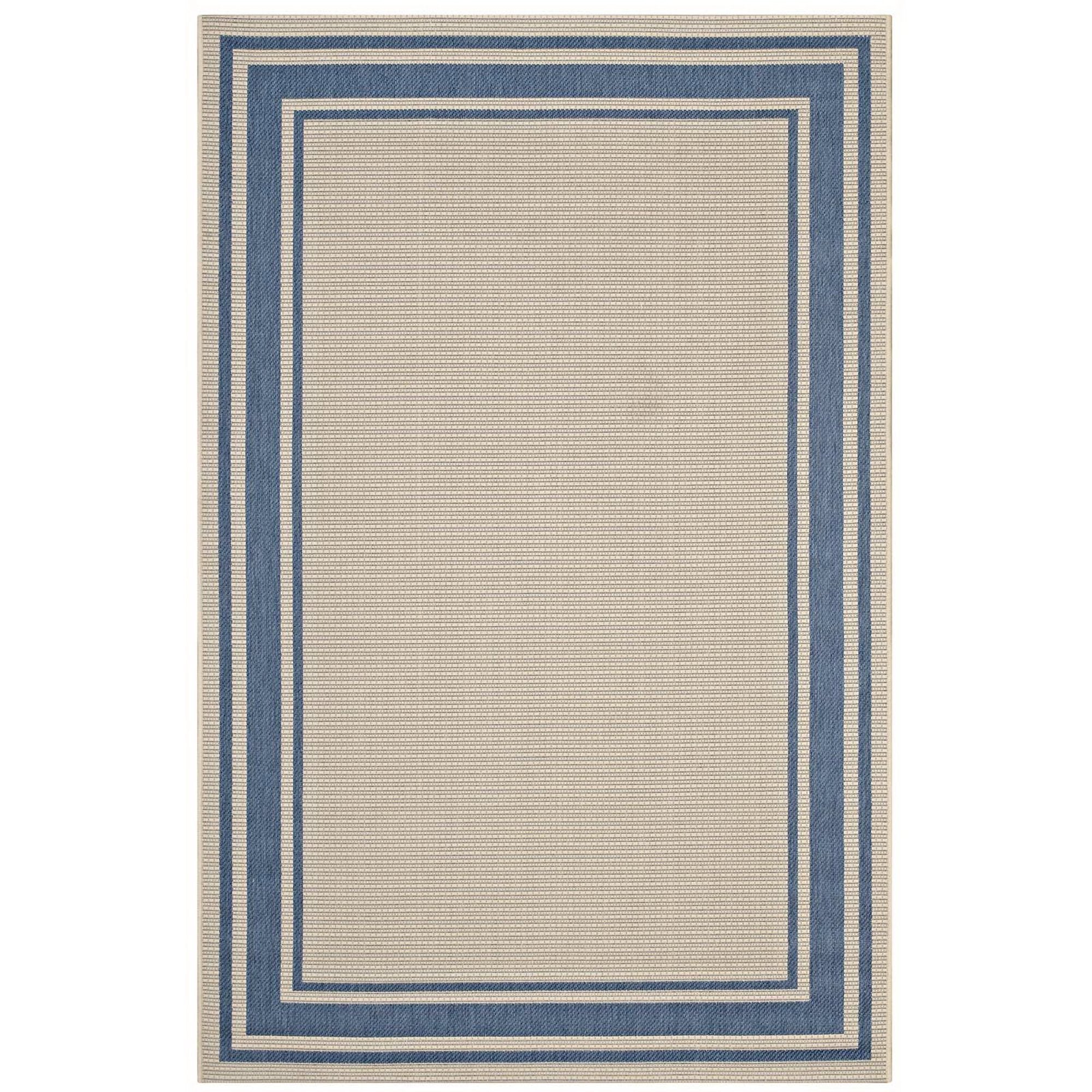 Rim Solid Border Indoor and Outdoor 5x8 Area Rug