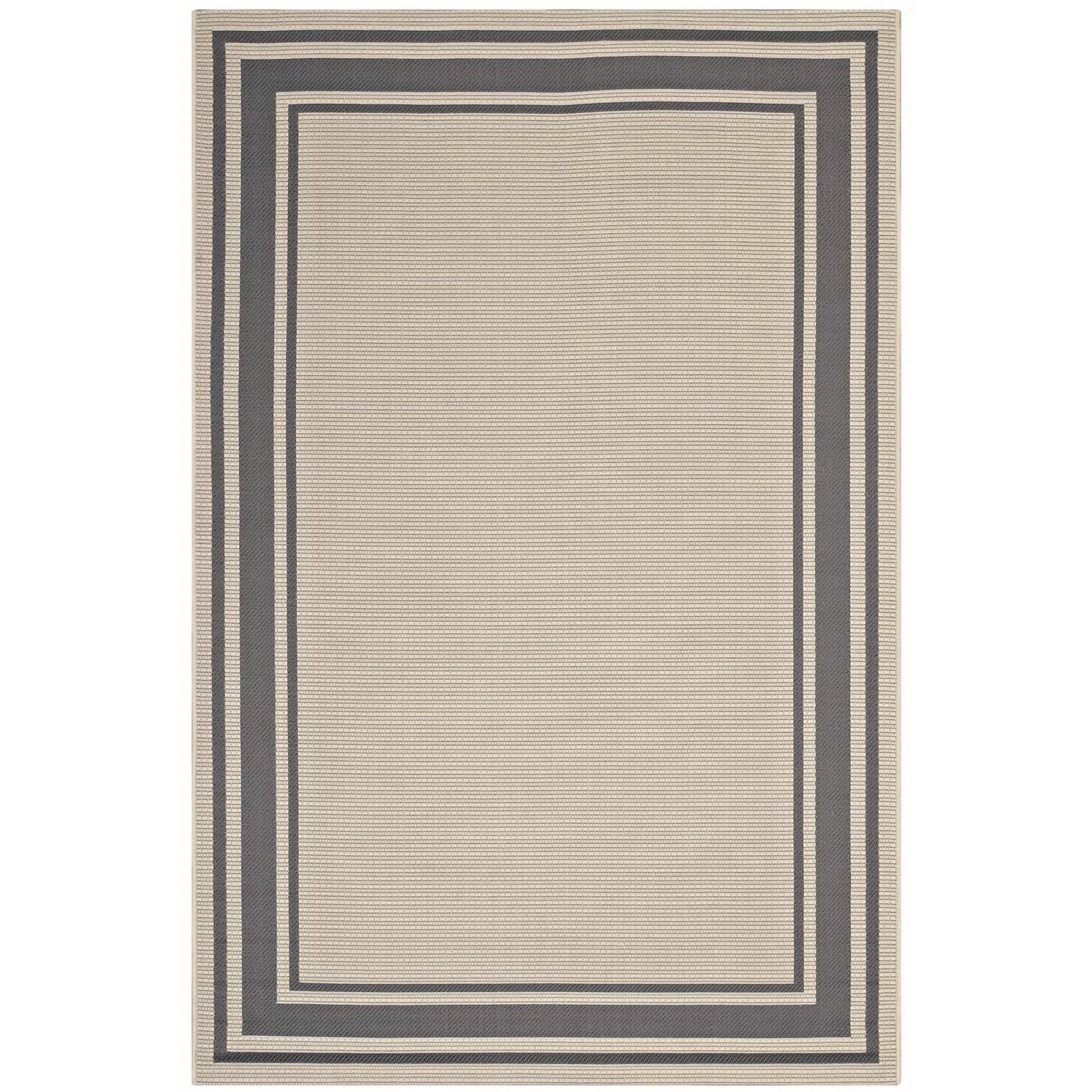 Rim Solid Border Indoor and Outdoor 5x8 Area Rug