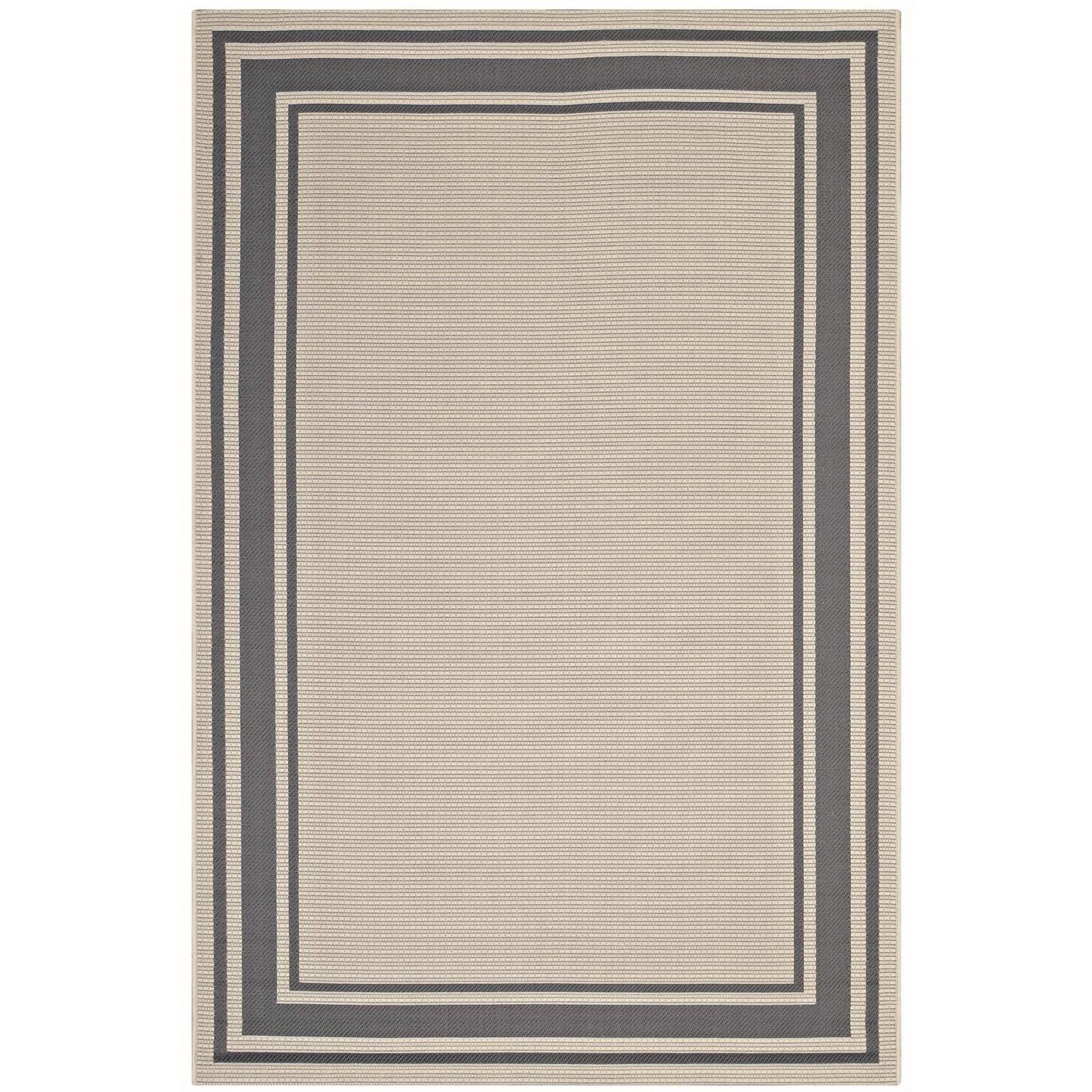 Rim Solid Border Indoor and Outdoor 5x8 Area Rug
