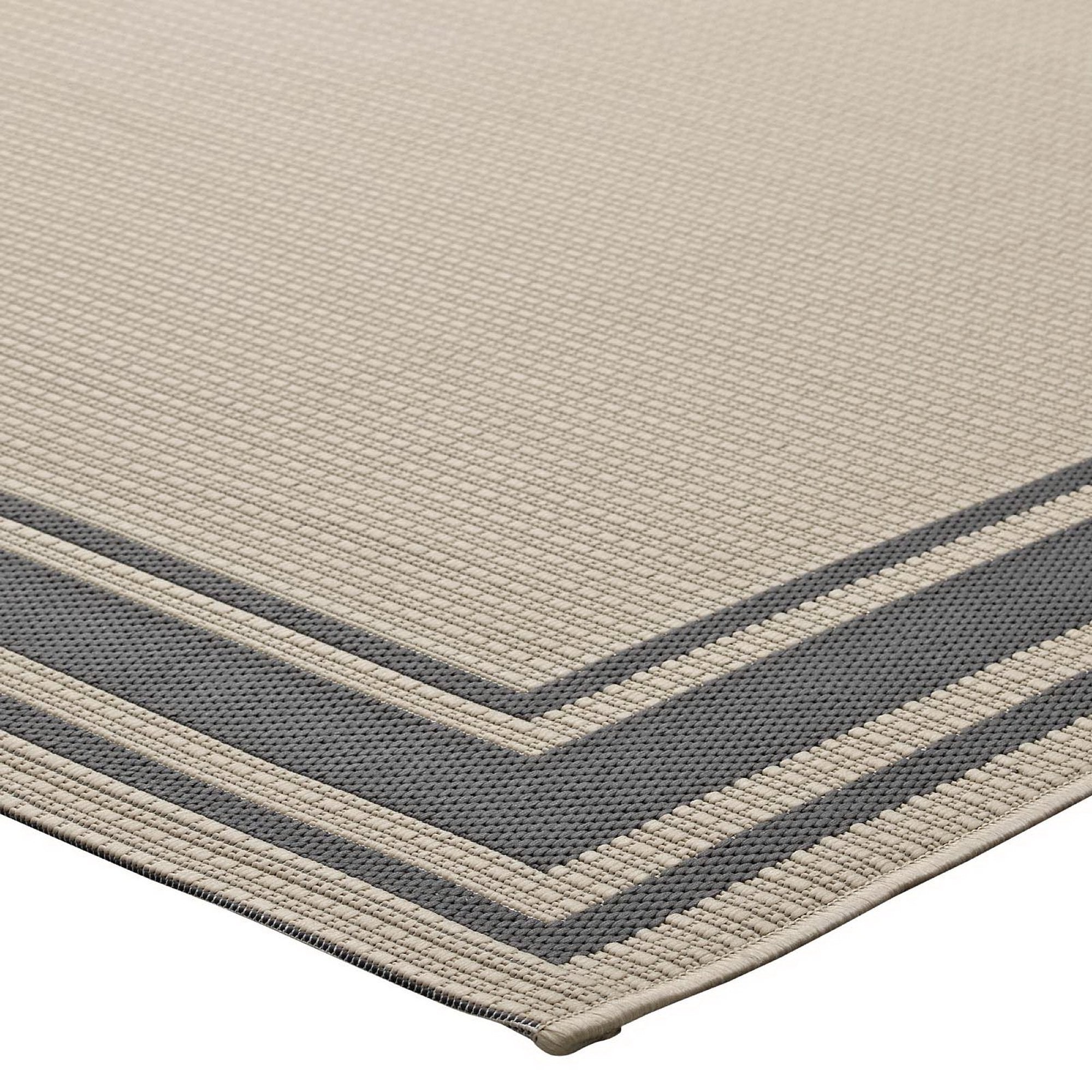 Rim Solid Border Indoor and Outdoor 8x10 Area Rug