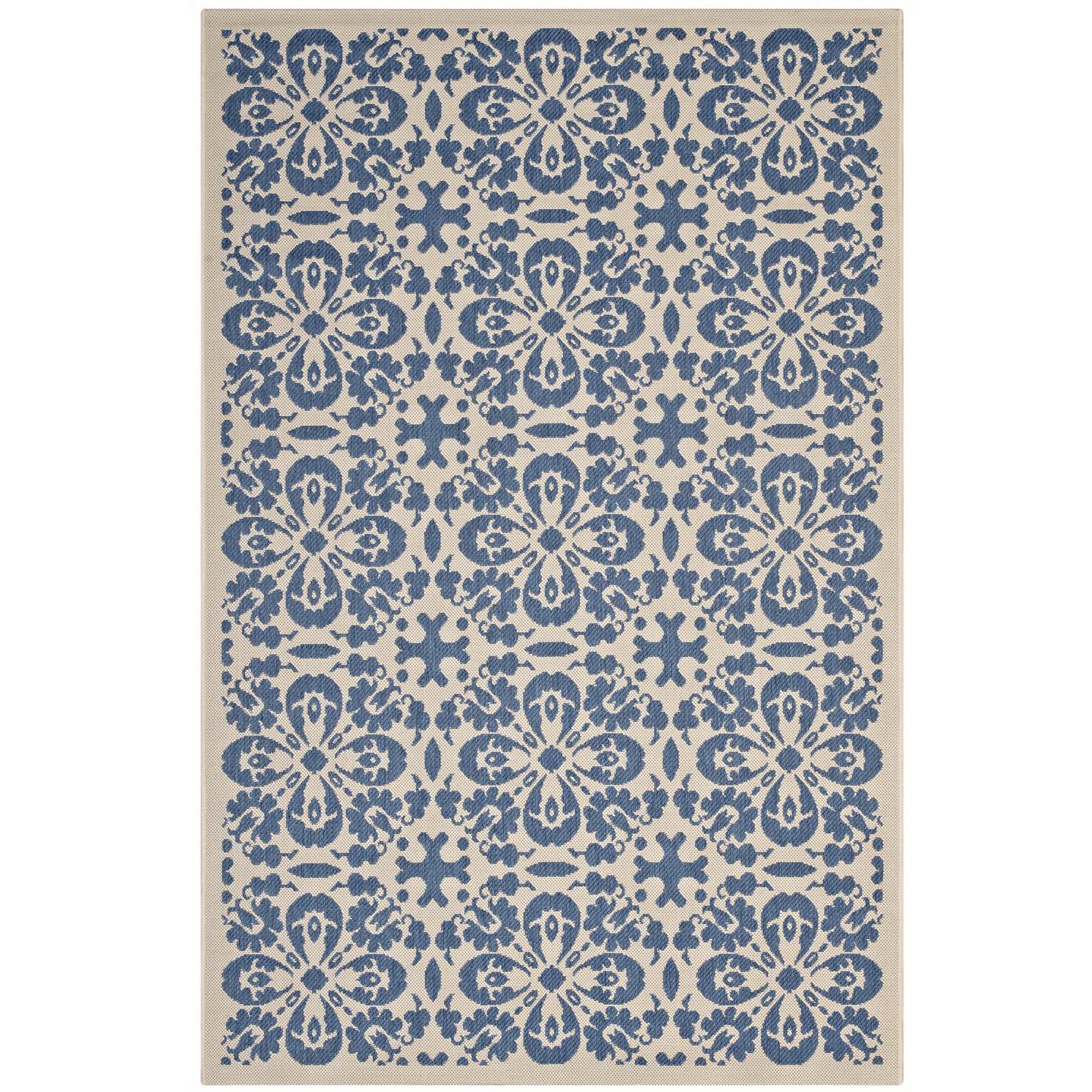 Ariana Vintage Floral Trellis Indoor and Outdoor 5x8 Area Rug