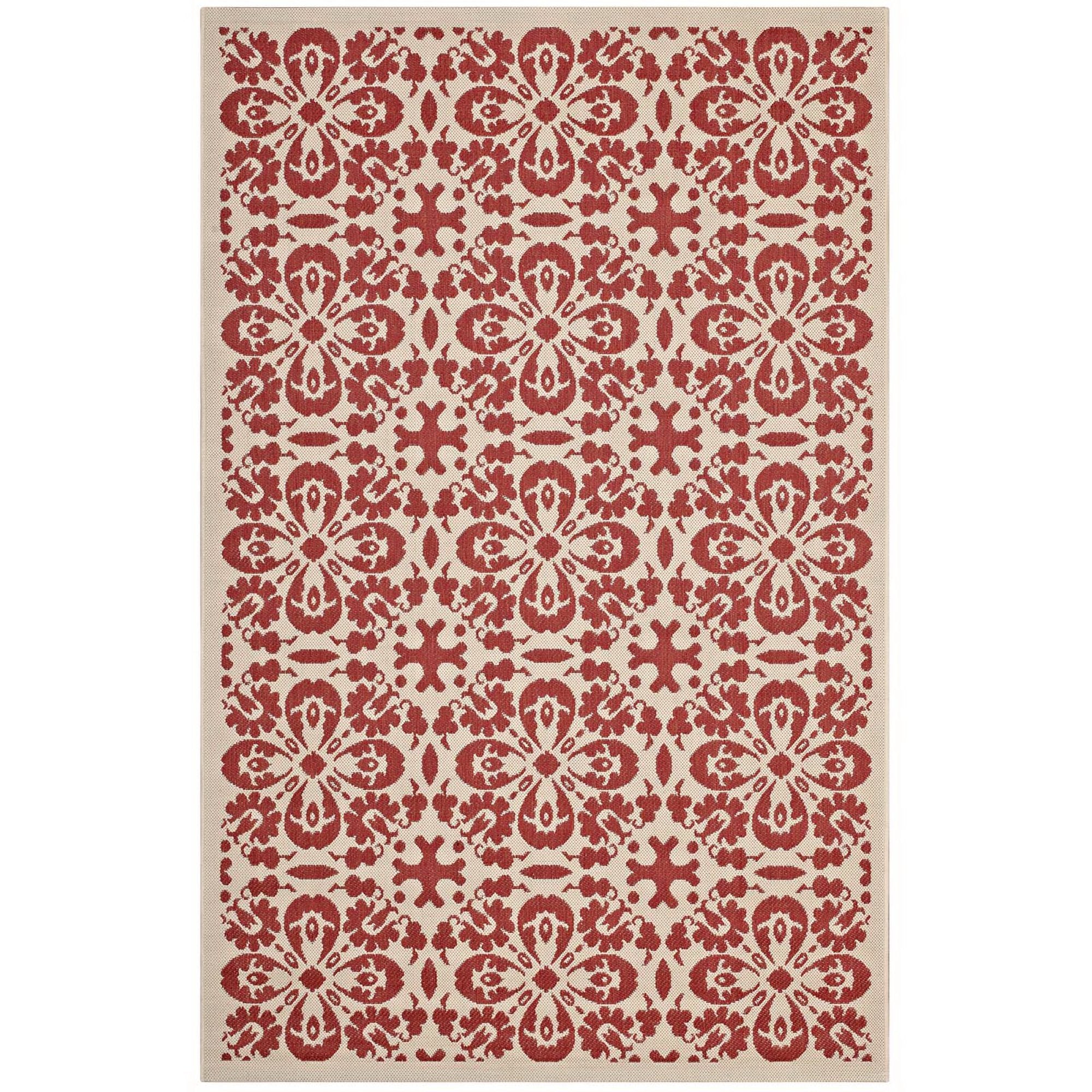 Ariana Vintage Floral Trellis Indoor and Outdoor 5x8 Area Rug