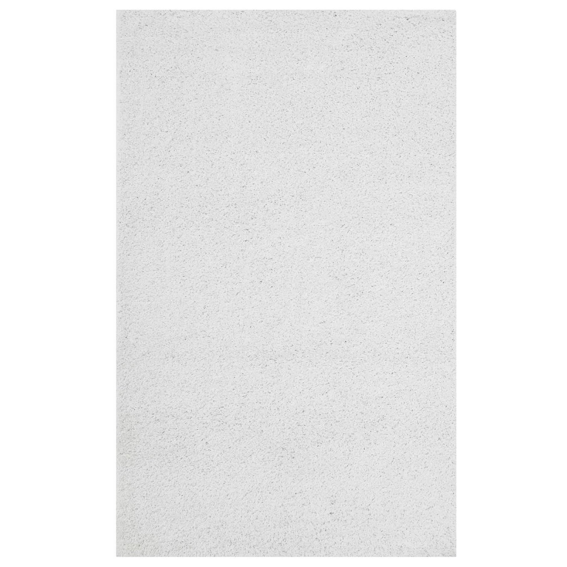 Enyssa Solid 5x8 Shag Area Rug - Ivory White