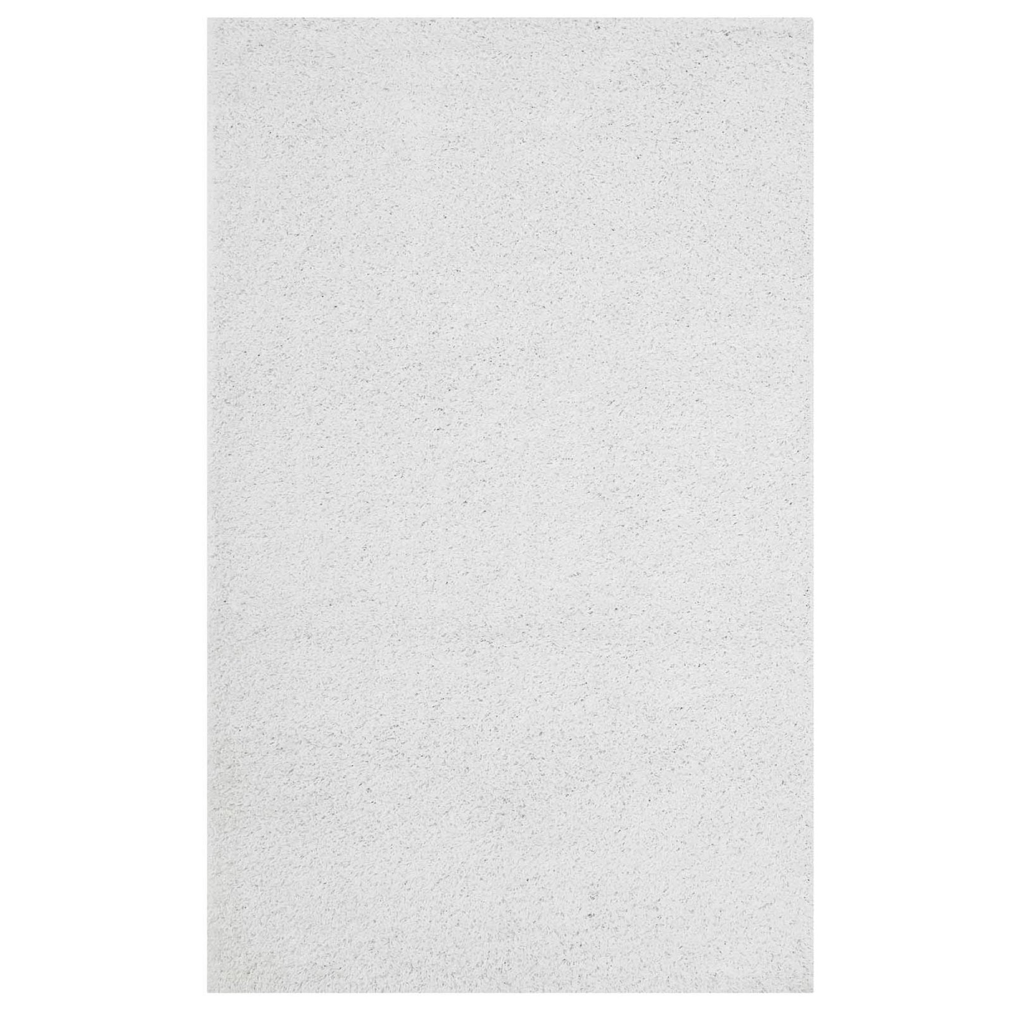 Enyssa Solid 5x8 Shag Area Rug - Ivory White