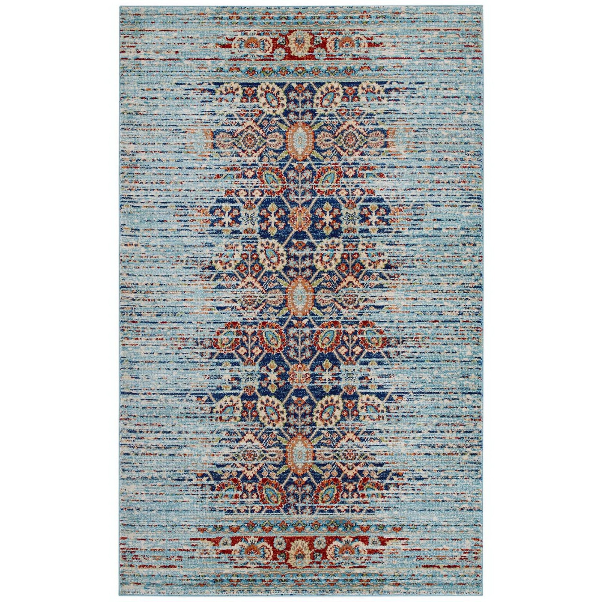 Naria Distressed Vintage Medallion 8x10 Area Rug - Multicolored