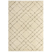 Jubilant Verona Abstract Geometric Shag 5x8 Area Rug - Creame and Beige