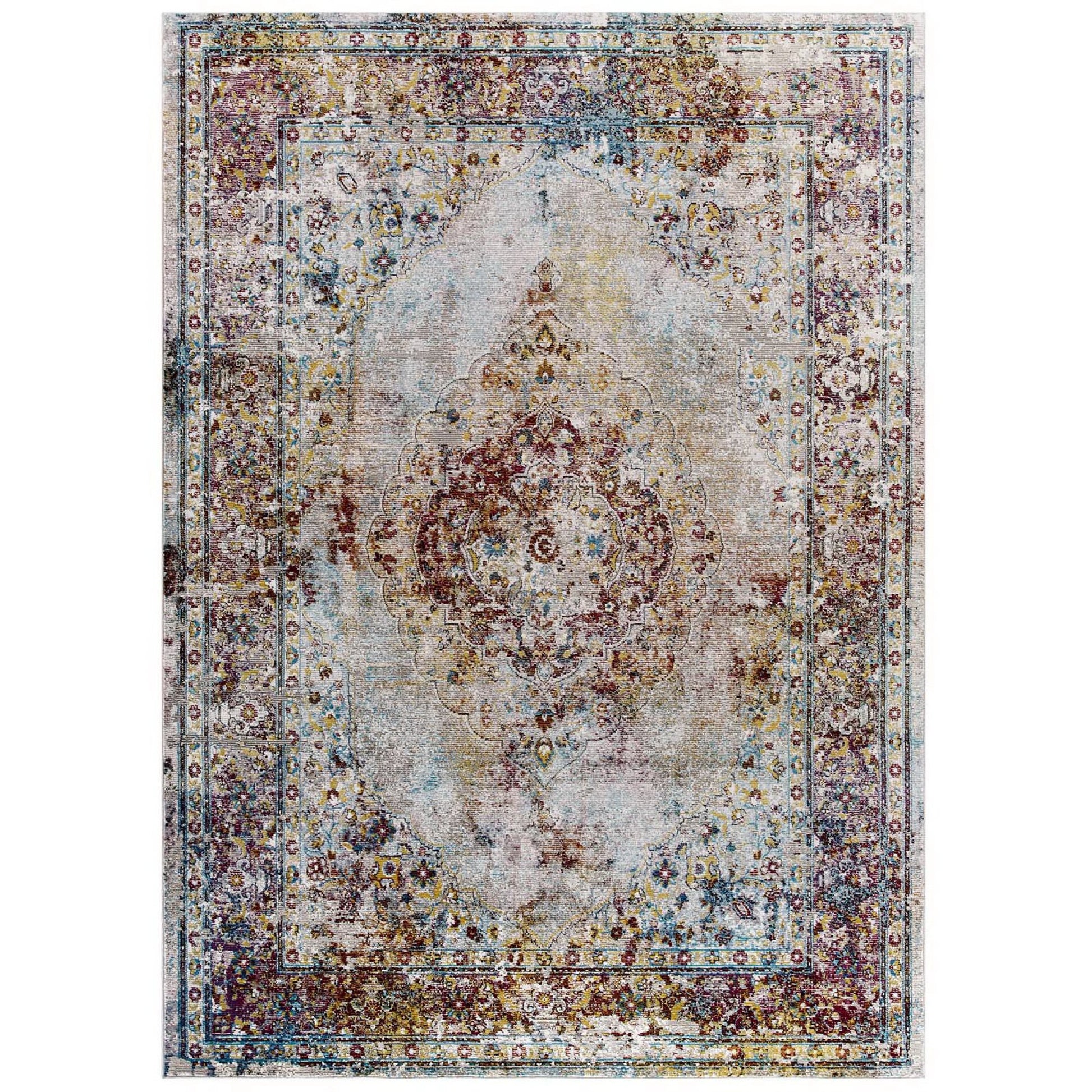 Success Merritt Transitional Distressed Floral Vintage Medallion 4x6 Area Rug - Multicolored