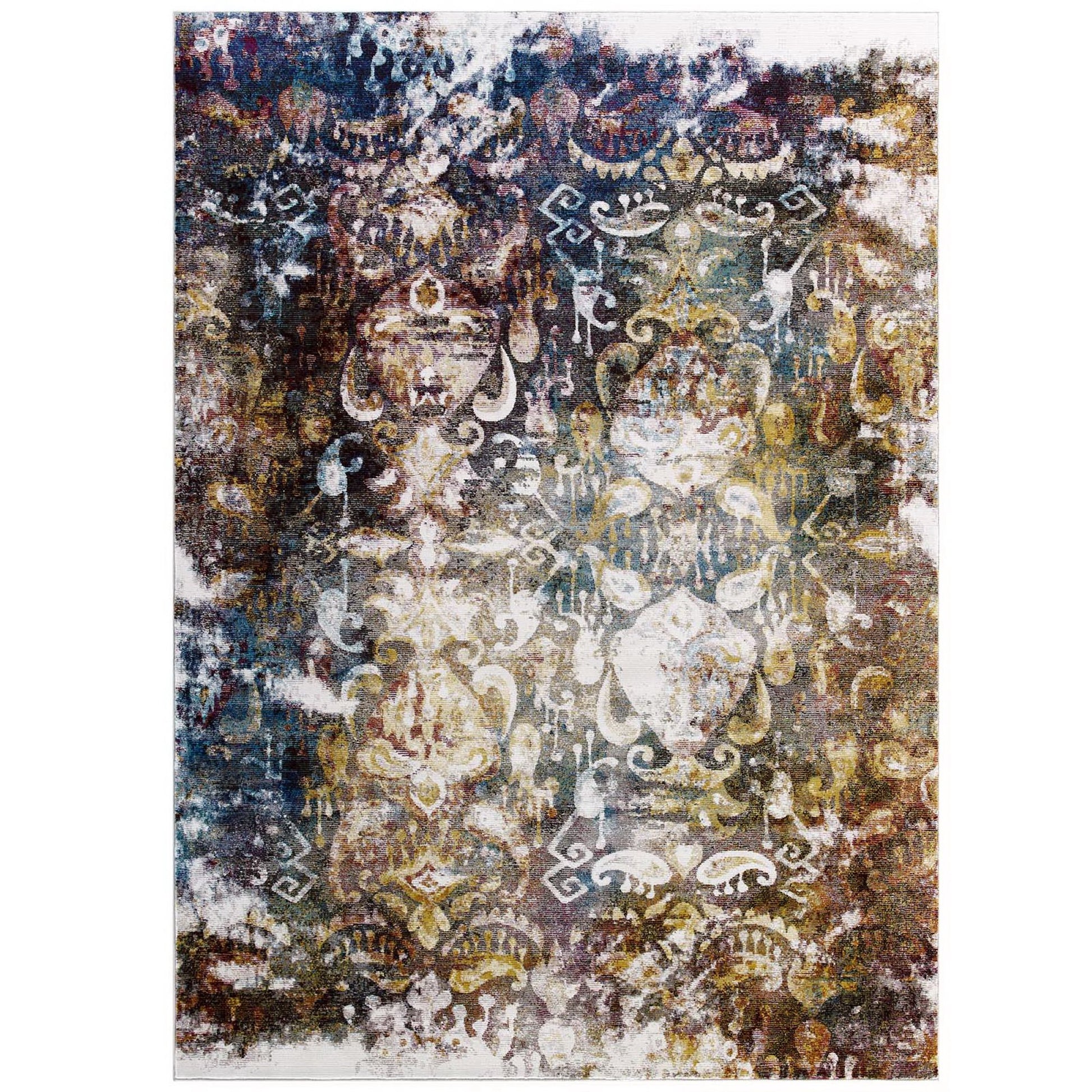 Success Jayla Transitional Distressed Vintage Floral Moroccan Trellis 8x10 Area Rug - Multicolored