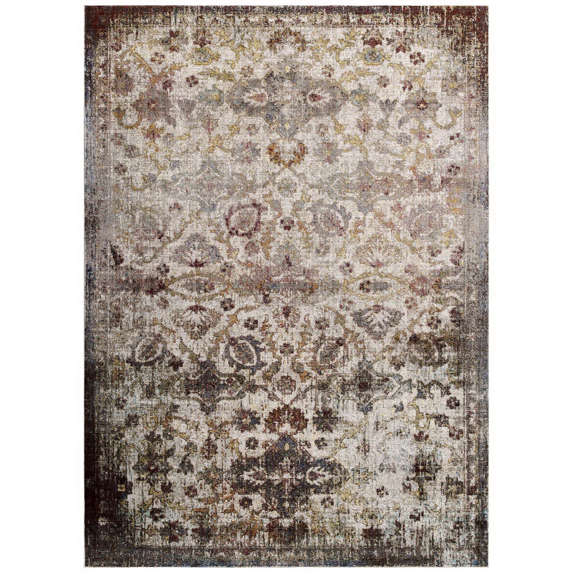 Success Kaede Distressed Vintage Floral Moroccan Trellis 5x8 Area Rug - Multicolored