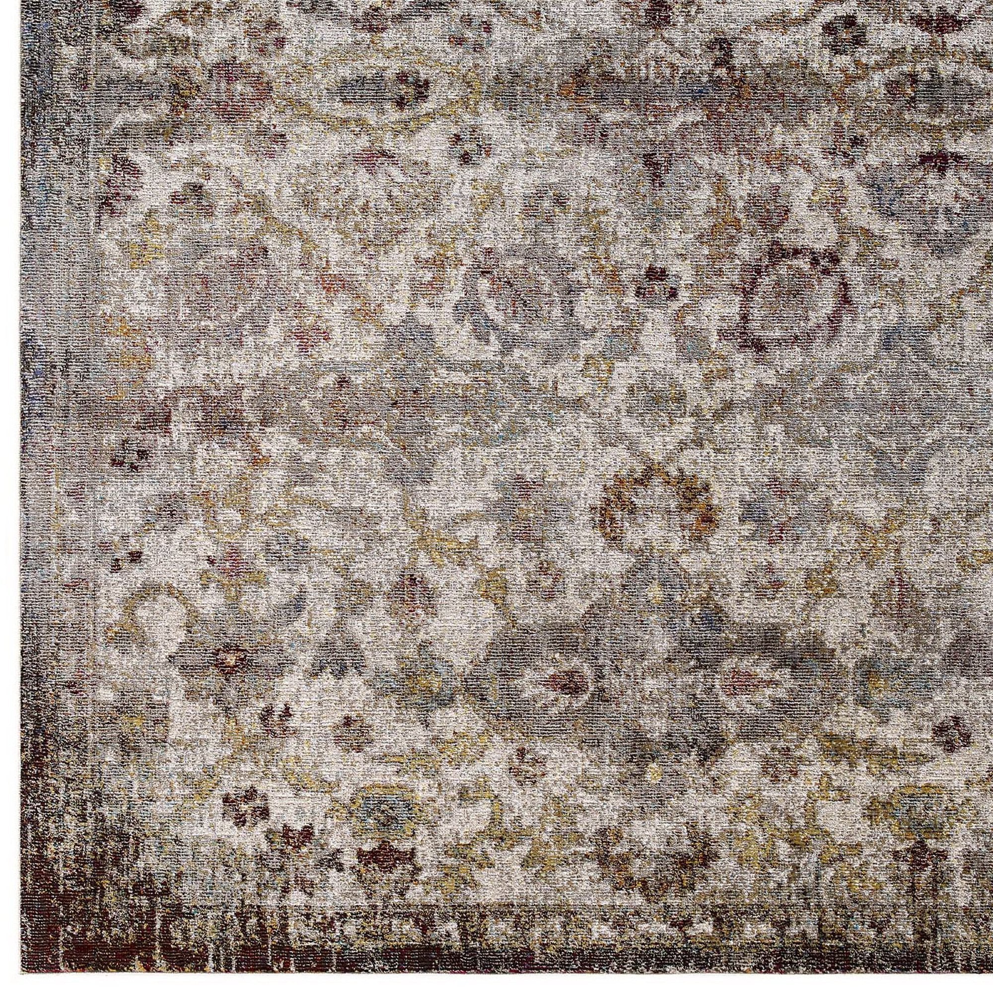 Success Kaede Distressed Vintage Floral Moroccan Trellis 5x8 Area Rug