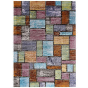 Success Nyssa Abstract Geometric Mosaic 5x8 Area Rug - Multicolored