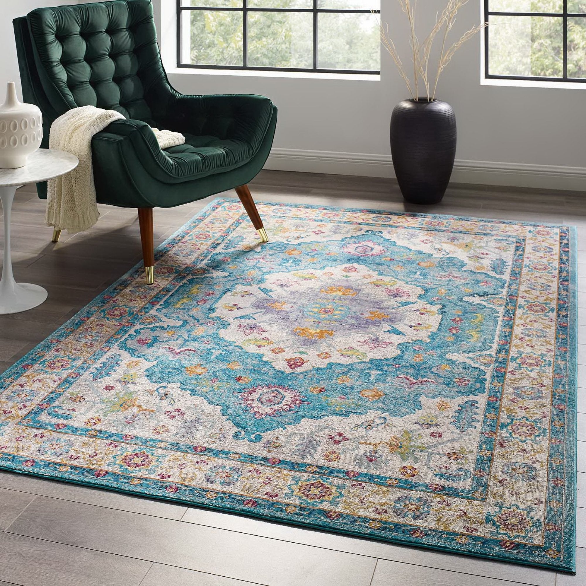 Success Anisah Distressed Floral Vintage Medallion 5x8 Area Rug