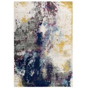 Entourage Adeline Contemporary Modern Abstract 8x10 Area Rug - Blue Gray Yellow Ivory Pink