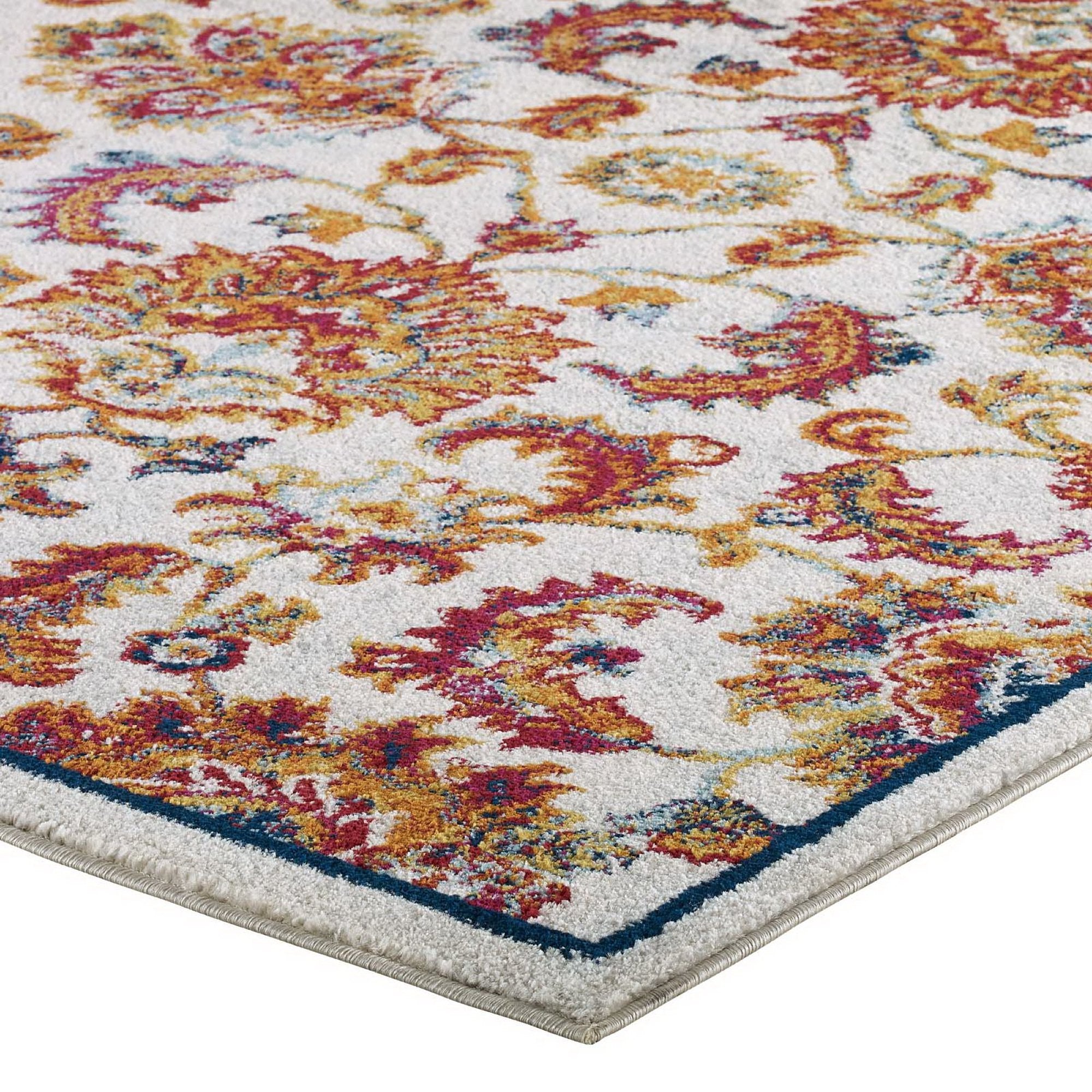 Entourage Azami Distressed Vintage Floral Lattice 8x10 Area Rug