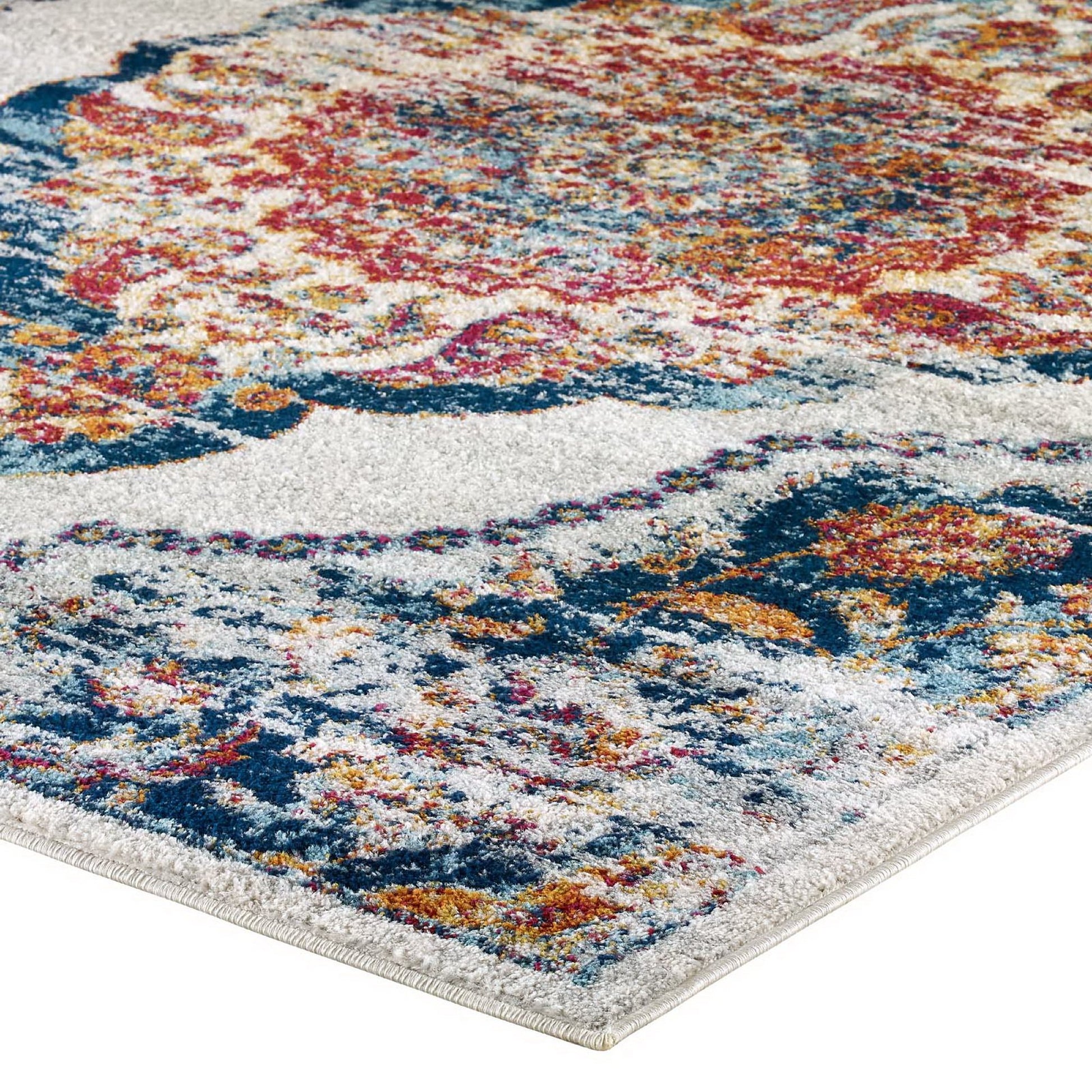 Entourage Malia Distressed Vintage Floral Vintage Medallion 8x10 Area Rug
