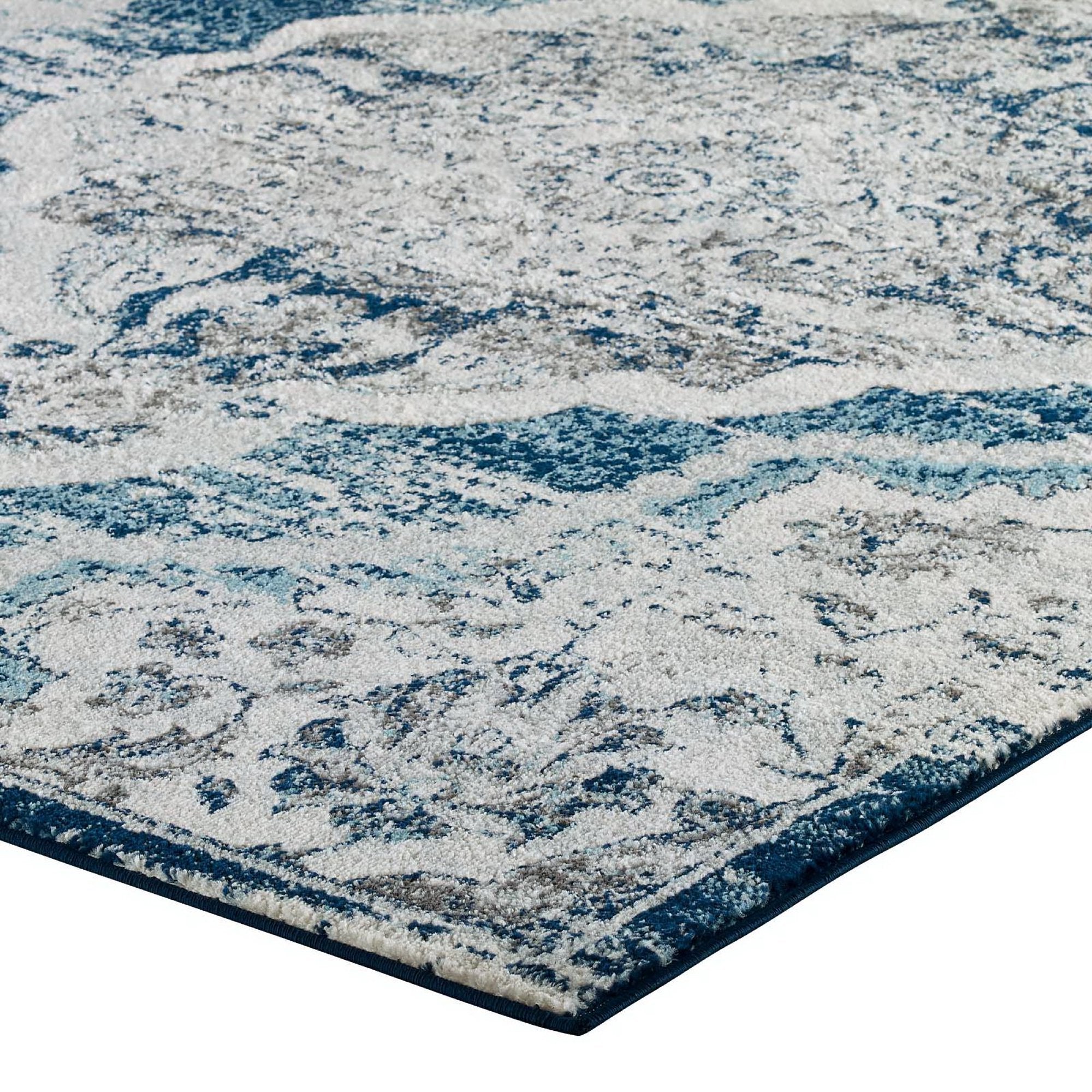 Entourage Malia Distressed Vintage Floral Vintage Medallion 8x10 Area Rug